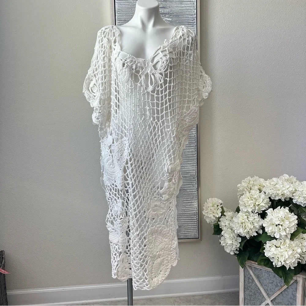 Free People Crochet Away Kaftan Size XS/S